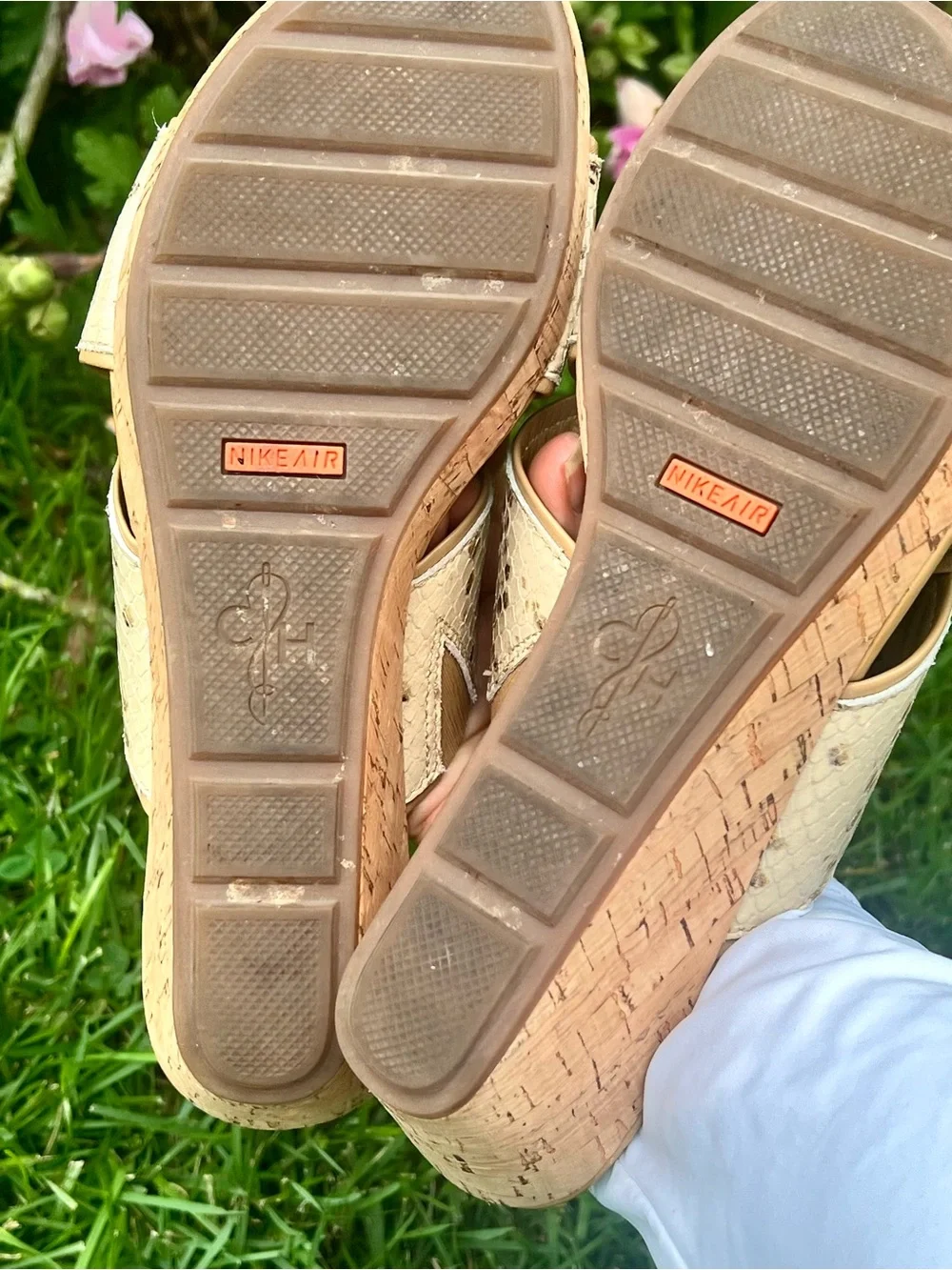 Cole Haan Snakeskin snake 🐍 wedges cork cushioned comfort with Nike Technology 7